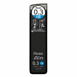 Pentel Ain Zwarte Vulpotloodstiften 0,3 mm – 25 Stuks – C283-H