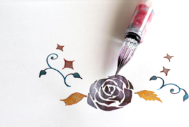 Teranishi  Taisho Roman Lame Haikara Glittter Calligraphy  Ink 12ML Classy Burgundy # TRHGL-12ML-T68