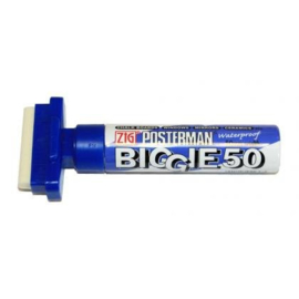 Kuretake ZIG Posterman Biggie 50 Short Marker - 50 mm Breed - Blauw