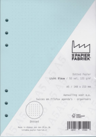 Aanvulling A5 geschikt voor o.a. Filofax, Succes Losbladige Planners 50 Vel, 120gr/m² Dotted Licht Blauw Papier