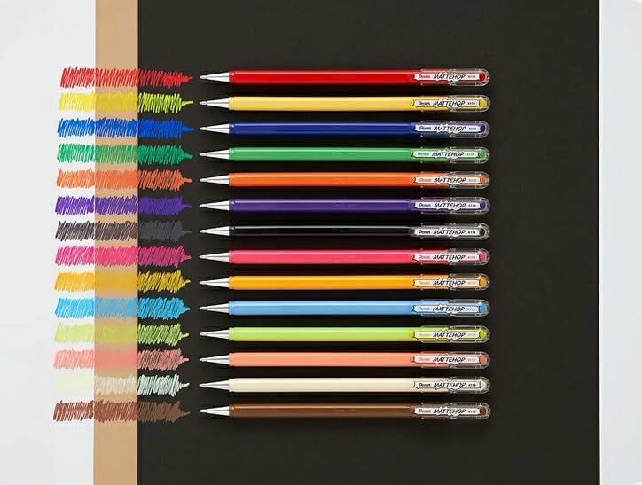 Pentel Hybrid  Mattehop Gel Inkt Pennen - 1.0 mm - Sweet Colors - Set van 7