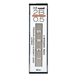 Uni Hi-Uni Hi-Density 40  stuks Vulpotloodstiften – 0,5 mm – 2B