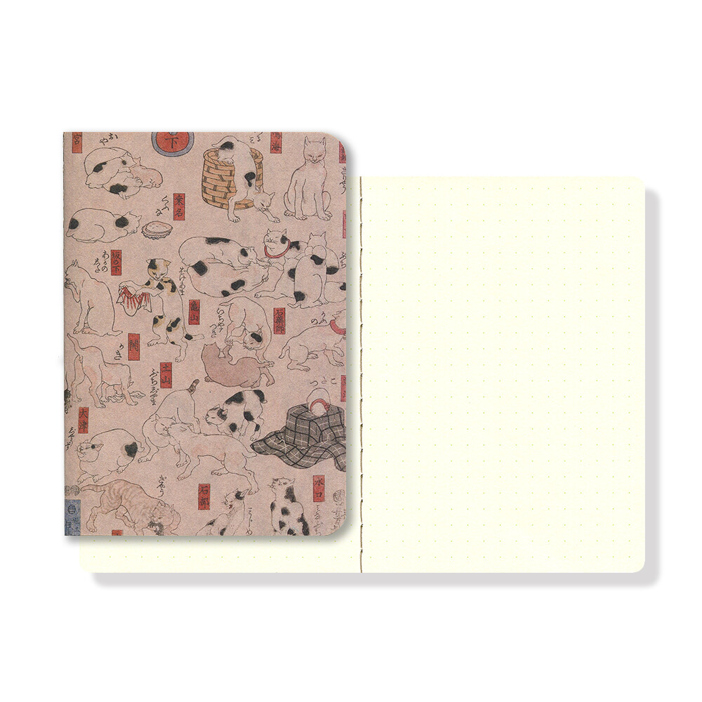 Yamamoto Ro-Biki Dotted Notebook Museum Series “MYOKAIKOU the Fifty -Three Cats" # GA049