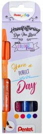 Pentel Handlettering Sign Pen Brush set van 4  Colour  Ink Edition