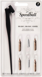 Speedball Oblique Set + 4 x Hunt # 101, 2 x Hunt # 103  + EXTRA een Vintage Nib / Tin Vintage Box