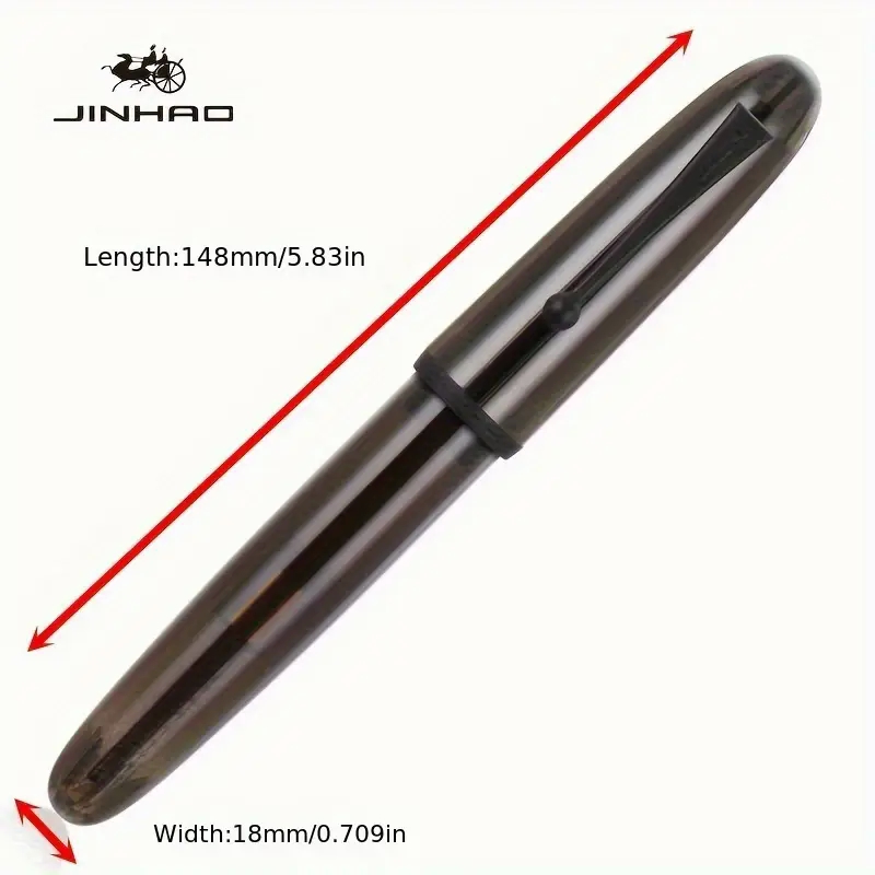 JINHAO # 9019 DADAO Transparante Zwarte Acryl Demonstrator Vulpen - F-Nib