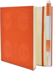 LEGO® 2.0 Locking Notebook kleur Oranje  met een LEGO® Gel Pen