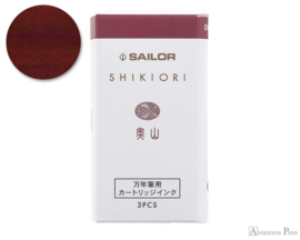 Sailor set van 3 Ink Cartridges Shikiori, Sansui Okuyama - Burgundy