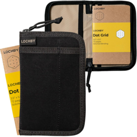 LOCHBY – Pocket Journal / Etui – Zwart 10.7 x 16.8 x 1.9cm meegeleverd een Dotted Tomoe River Paper Notebook / Refill