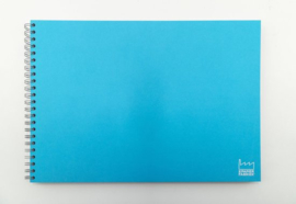 A3 Teken & Schetsboek 70 Vel 120g/m² Blanco Wit  Papier. OmslagLicht Blauw