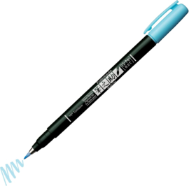 Tombow Brush Pen Fudenosuke Pastel  Licht Blauw ,  voor o.a.Zwart en Donker Papier / Karton