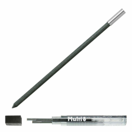 Pentel Multi 8 Vulpotlood 2.0mm HB  Zwart Grafiet Vulling Set van 2 + EXTRA een 2.0mm Puntenslijper # CA2-HB