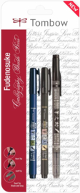Set met 3 Tombow Fundenosuke Brushpennen Hard / Zacht  en Dual Brush