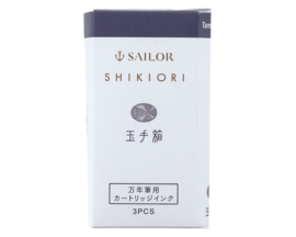 Sailor set van 3 Ink Cartridges Shikiori, Sansui Tamatebako - Blauw Zwart