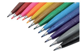 Pentel Sign Pen S520 - Set van 12 verpakt in een Zipperbag