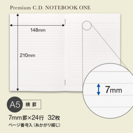 APICA Notebook Premium CD Notebook SS A5 Navy Blue CDSSA5Y 7mm Horizontal Ruled