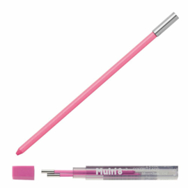Pentel Multi 8 Vulpotlood 2.0mm Vullingen Roze Set van 2 + EXTRA een 2.0mm Puntenslijper # CH2-P