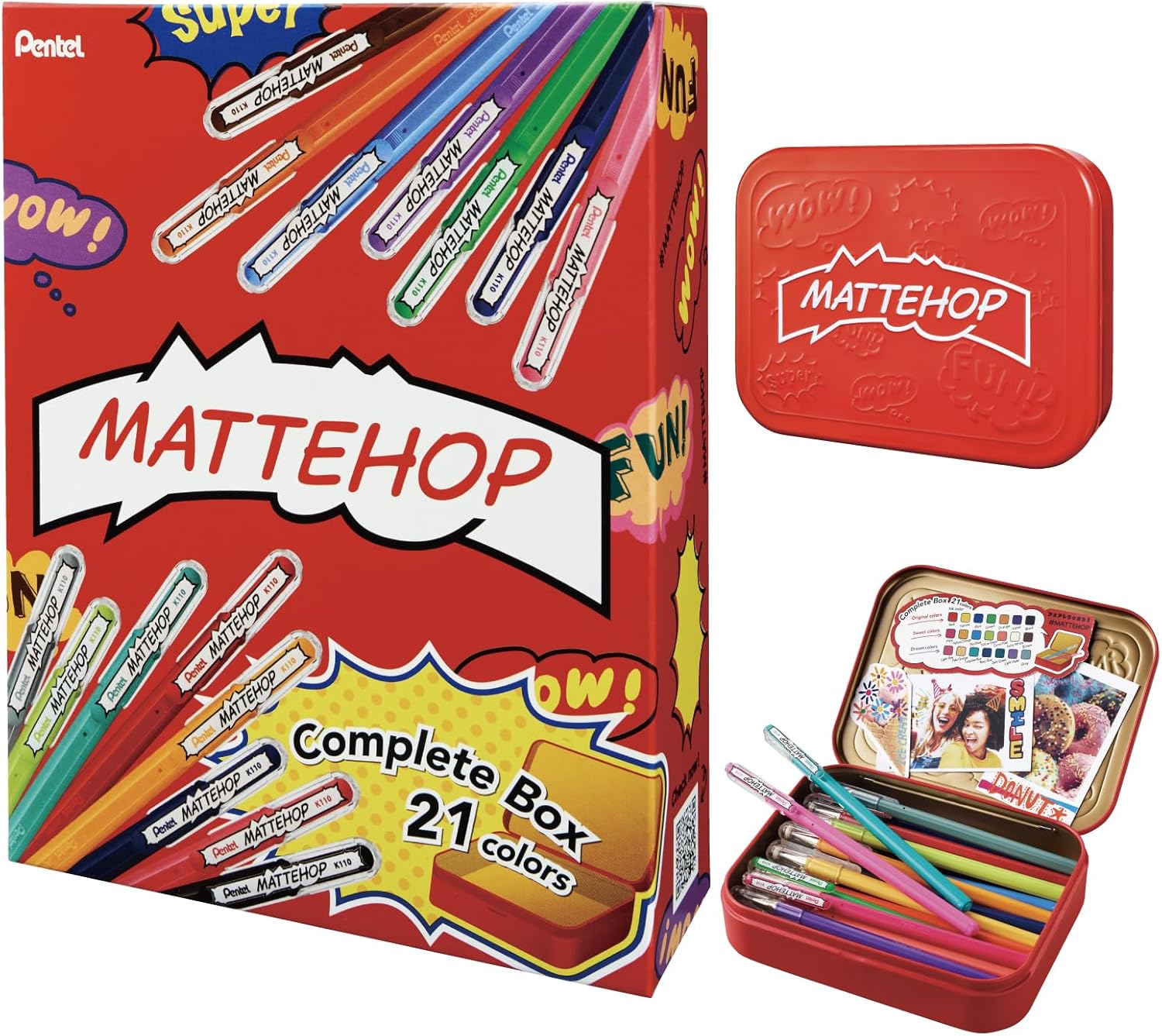 Pentel Hybrid Mattehop Gel Pennen  - 1.0 mm - 21 Kleuren  Complete Set  # K110-V21ST  