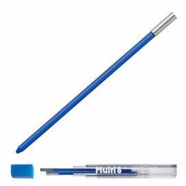 Pentel Multi 8 Vulpotlood 2.0mm Vullingen Blauw  Set van 2 + EXTRA een 2.0mm Puntenslijper # CH2-C