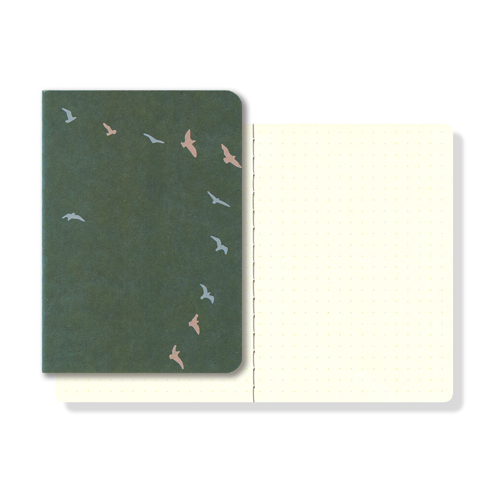 Yamamoto Ro-Biki Dotted Notebook Shape-Serie  “Flying Birds" # GA082