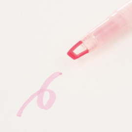 Muji Twin Highlighter met  Venster,  kleur inkt Roze