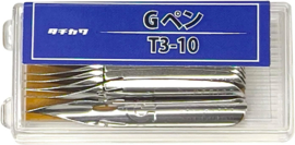 Tachikawa Nib Penhouder - Multi Type met Grip en Cap - Blauw  - T40 + Set van 10 Tachikawa  G-NIbs