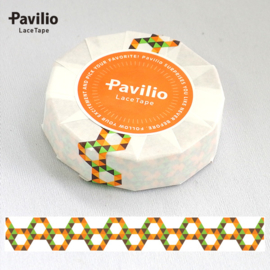 Pavilio Lace Washi Tape - Honeycomb Oranje
