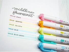 Zebra Mildliner Double Sided Tekstmarker - Fine & Bold - Pastel Colors - Set van 5