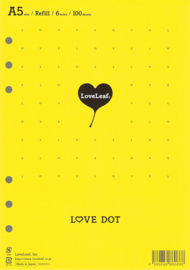 Aanvulling Love Dotted Crèmekleurig A5 Notitiepapier voor o.a.  Succes, Filofax Clipbook of Kalpa Planners 200 Pagina’s