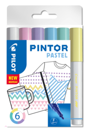 PILOT Pintor Pigmentmarkers 2.9 mm/ Fine Tip  Set van 6 "Pastel  Mix"