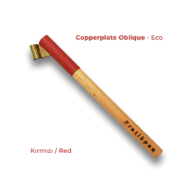 Pratikpen Copperplate Oblique Nib Houder Eco Kirmizi Red - "Golden" Flange