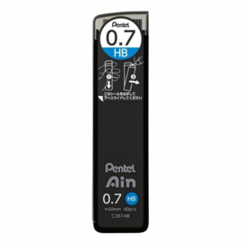 Pentel Ain Zwarte Vulpotloodstiften 0,7 mm – 40 Stuks – C287-HB