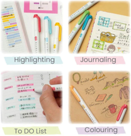 Zebra Mildliner  Double-Sided Highlighter - Fine / Bold Limited Edition - Mild Rack - Animal Pattern