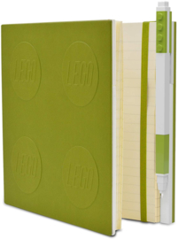 LEGO® 2.0 Locking Notebook kleur Lime met een LEGO® Gel Pen