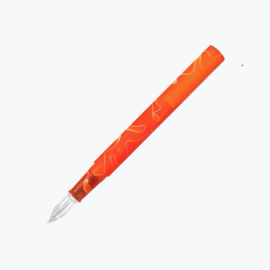 Teranishi Chemical Guitar Glass Pen with Cap, Aurora Borealis, Orange