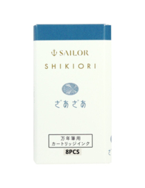 Sailor Shikiori The Sound of Rain Ink - Zaza (Blue Sound of Rushing Water) - 8 Cartridges