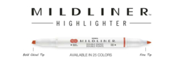 Zebra Mildliners Double-Sided Highlighter - Fine / Bold - Mild Pink