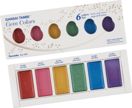 Kuretake Gansai Tambi Water Colors - Gem Colors   - Set met 6 Napjes