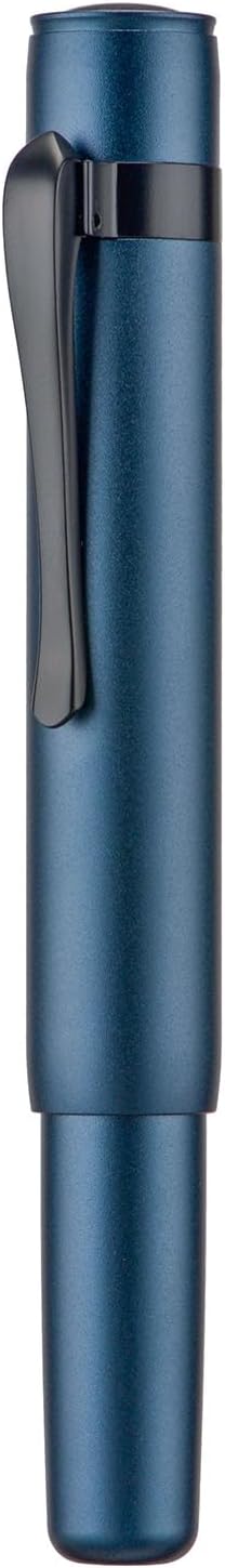 Hong Dian # M2 Mini Vulpen Fine Nib – Matte Midnight Blue – Limited Edition in Metal Box + 15 Ink Cartridges Kleur  Inkt: Zwart