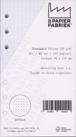 Standaard / Personal formaat 170 x 95mm  Dotted Wit  120g/m² Notitiepapier 120 Pagina's