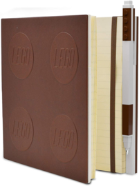 LEGO® 2.0 Locking Notebook kleur Bruin met een LEGO® Gel Pen