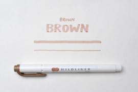 Zebra Mildliner Double-Sided Highlighter - Fine / Bold – Mild Brown