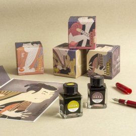 Nakabayashi Taccia Fountain Pen Ink Ukiyoe ink Senryo 40ML / Sharakurocha Kurocha Dark Brown # TFPI-WD42-5