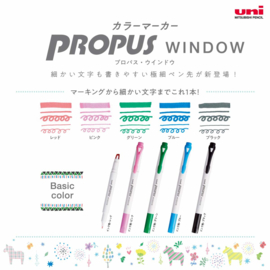 Uni Propus Window Highlighter Light 5 Colors Set