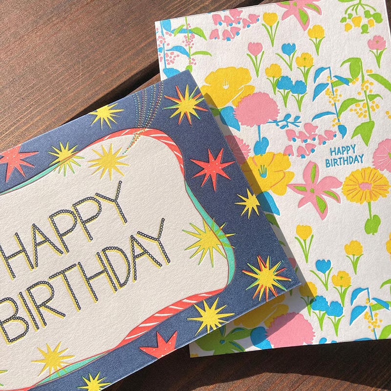 Yamamoto Letterpress Kaart 17 Bloemen # GA617