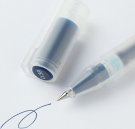 Muji Gel Pen - Kleur Inkt Blauw – Zwart - 0.38mm + 1 Reserve Vulling - Refill