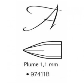 Brause Kalligrafeer Vulpen - 1.1mm - Zwart