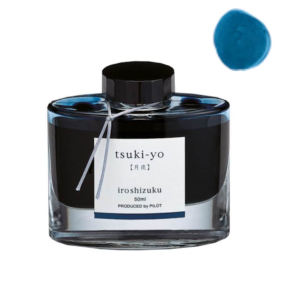 Pilot Iroshizuku Inktpot 50 ml - TSUKI-YO  (Donker Blauw) + GRATIS een Octopus Inkabsorber