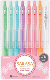 Zebra Sarasa Clip 0.5 Gell Ball Milk  Set van 8