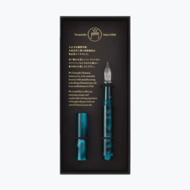 Teranishi Chemical Guitar Glass Pen with Cap, Aurora Borealis, Green